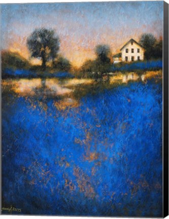 Framed Blue Fields Print
