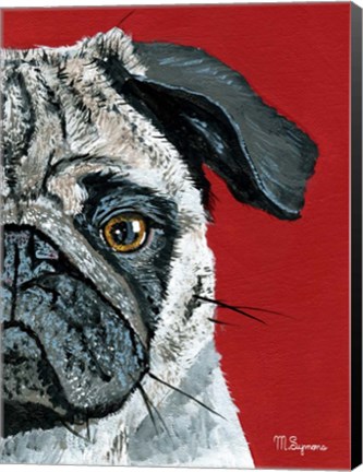 Framed Pug a Boo Print