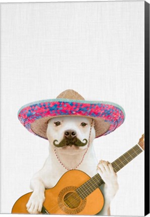 Framed Dog Guitarist Print