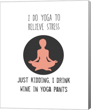 Framed Wine and Yoga Print