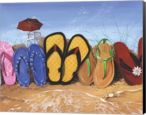 Framed Flip Flop Fence Print