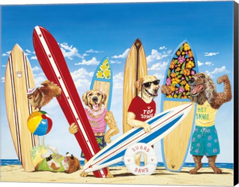 Framed K-9 Surf Club Print