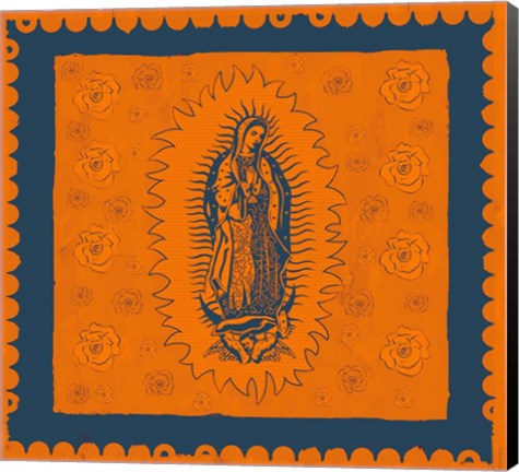 Framed Orange and Blue Mary Print