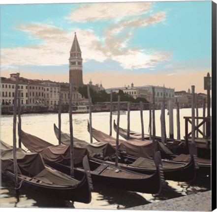 Framed Campanile Vista with Gondolas Print