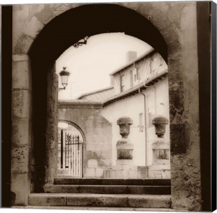 Framed Courtyard in Burgos Print