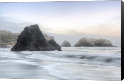 Framed Crescent Beach Waves 1 Print