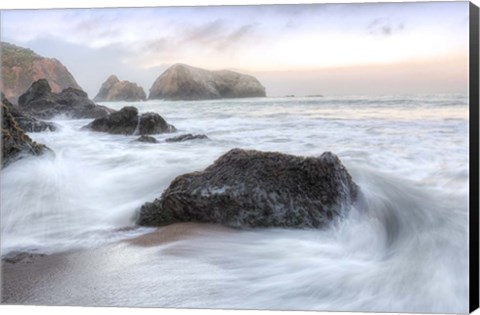 Framed Crescent Beach Waves 2 Print