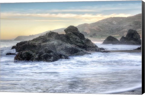 Framed Crescent Beach Waves 4 Print