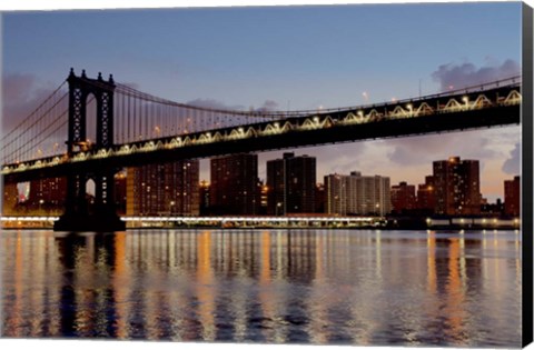 Framed Manhattan Bridge at Dawn Print