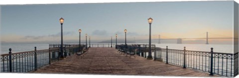 Framed Pier with Bay Bridge Vista Print