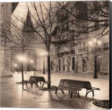 Framed Plaza de Porlier, Oviedo Print