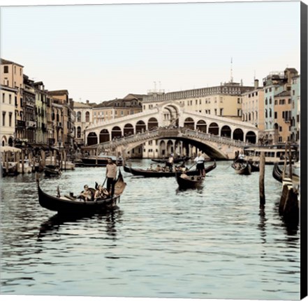 Framed Ponte Rialto con Gondolas Print