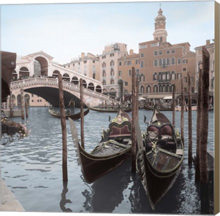 Framed Rialto Bridge Gondolas Print