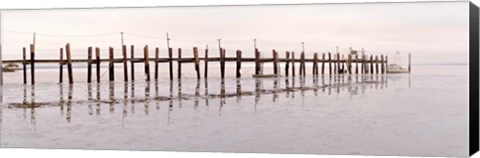 Framed Vintage Pier at Fishing Village Print