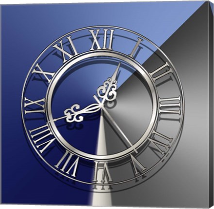 Framed Silver Clock Print