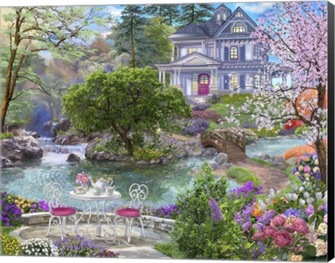 Framed Waterside Tea Print