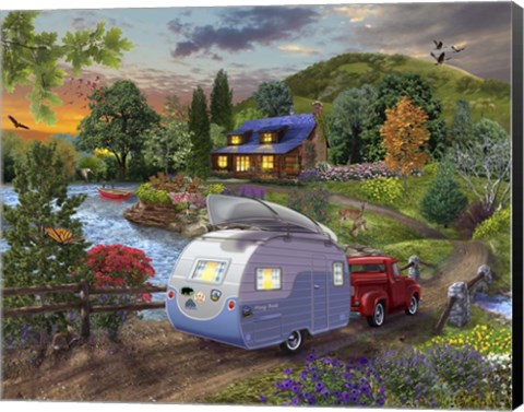 Framed Campers Coming Home Print