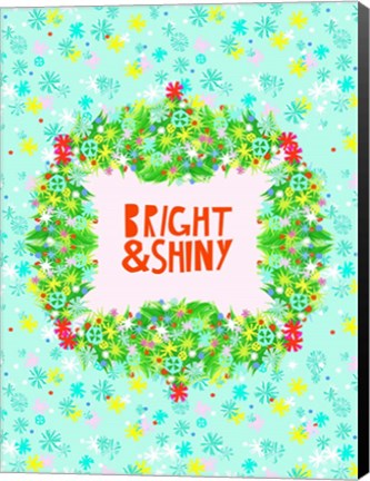 Framed Merry &amp; Bright V Print