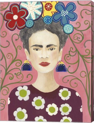 Framed Frida Floral I Print