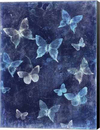 Framed Indigo Flight I Print