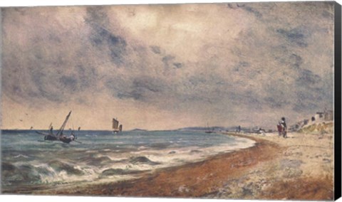 Framed Hove Beach with Fishing Boats Print