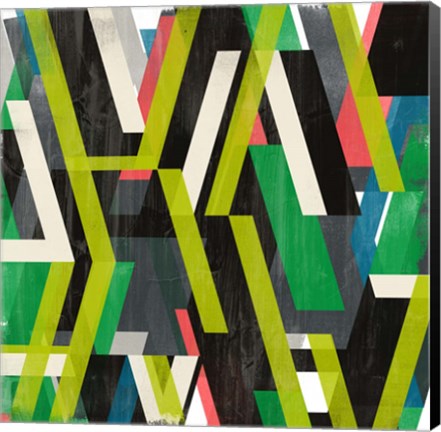 Framed Diagonal Slipstream I Print