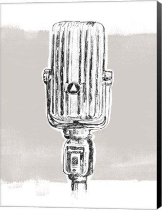 Framed Monochrome Microphone IV Print