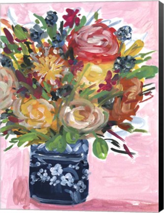 Framed Bouquet in a Vase II Print