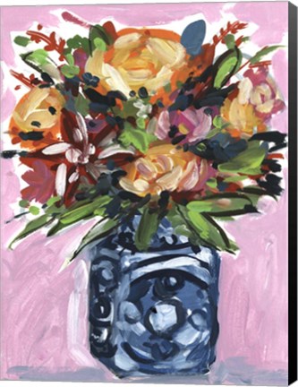 Framed Bouquet in a Vase III Print