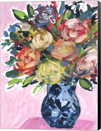 Framed Bouquet in a Vase IV Print