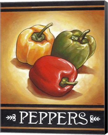 Framed Market Sign Peppers Print