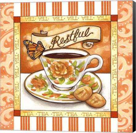 Framed Tea Restful Orange Teacup Print