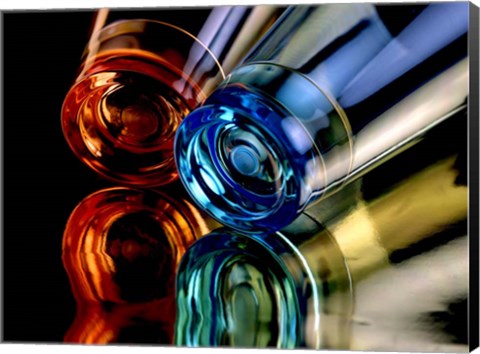 Framed Colourful Plastic Glasses 2 Print