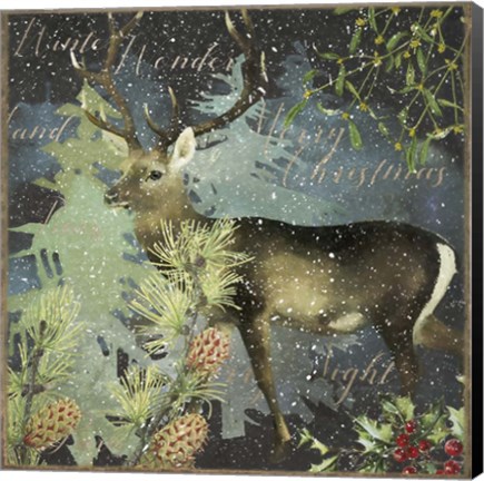 Framed Christmas Deer II Print