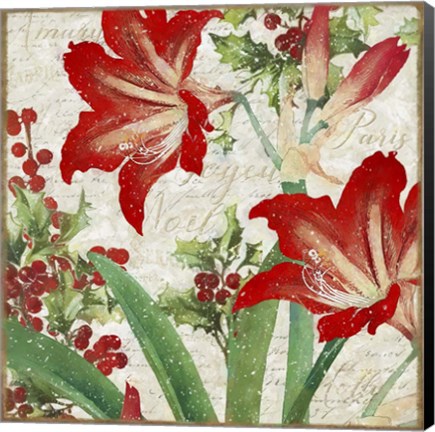 Framed Christmas Flowers I Print