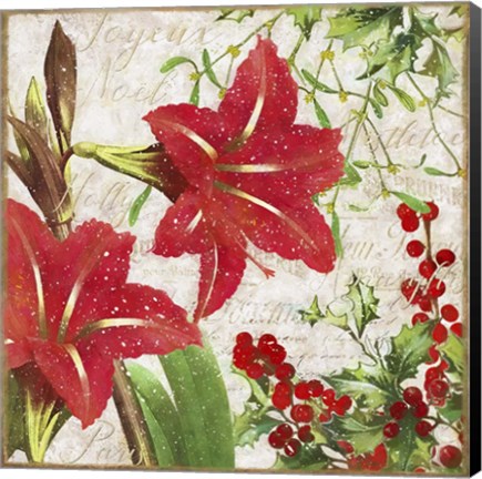 Framed Christmas Flowers II Print