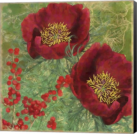 Framed Red Christmas Roses Print