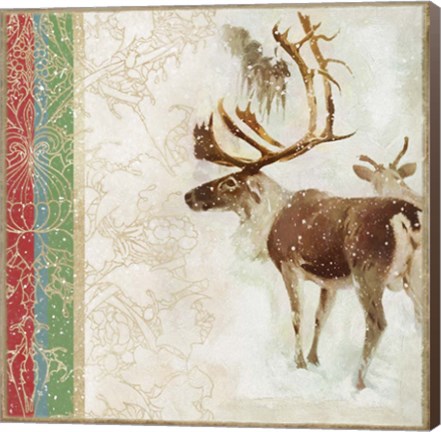 Framed Snow White Christmas Reindeer Print