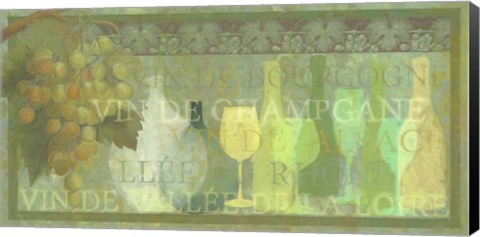 Framed Wining and Dining Vin Blanc Print