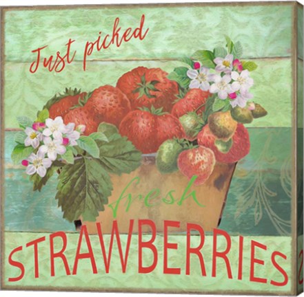 Framed Farmers Market Strawberries Print