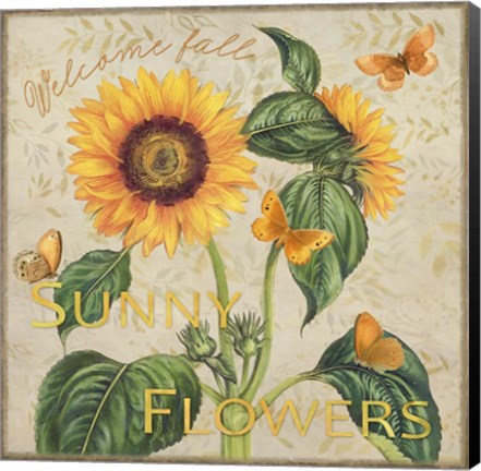 Framed Sunny Flowers Welcome Fall Print