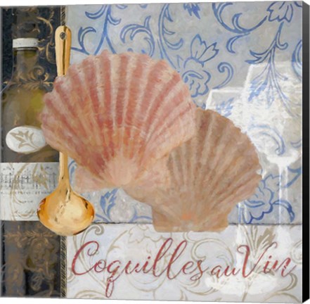 Framed Food And Wine - Coquilles Au Vin Print