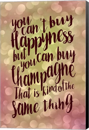 Framed Happiness And Champagne Print