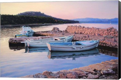 Framed Dalmatian Island Evening Print