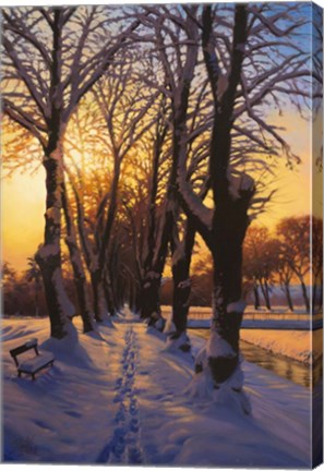 Framed Snowy Evening Print