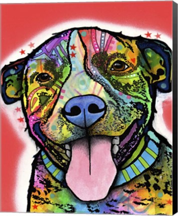 Framed Smiling Pit Bull Zoey Print