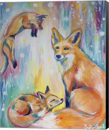 Framed Psychedelic Foxes Print