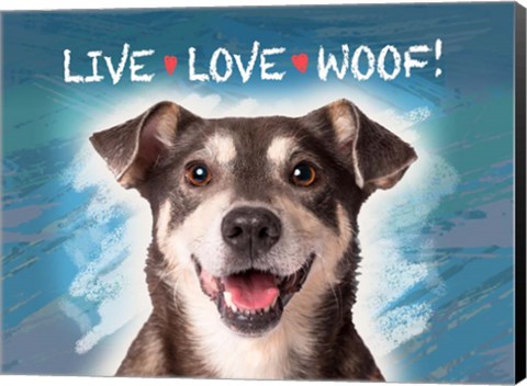 Framed Live Love Woof Print