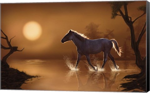 Framed Little Missouri Crossing Print