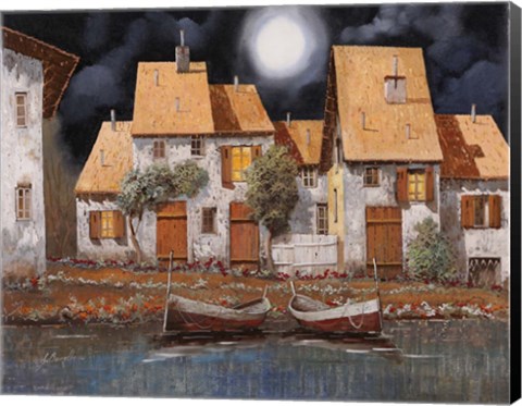 Framed Notte di Luna Piena Print